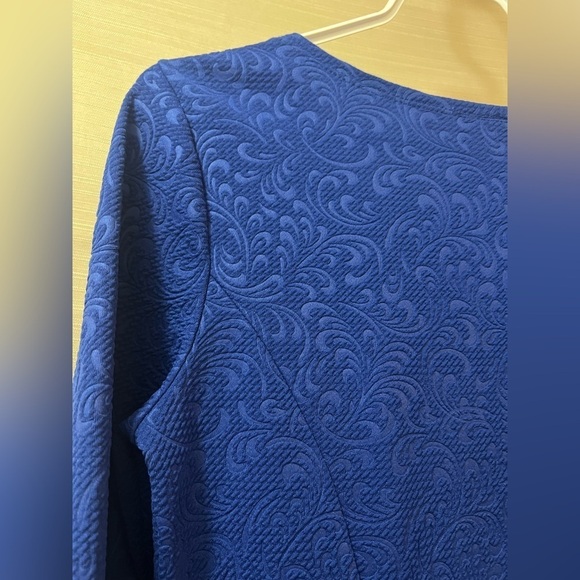 ⚫️ BOGO Jolie blue long sleeve flared embroidered style dress size medium - Picture 7 of 8